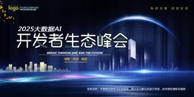 会议背景展板科技展板高峰公司