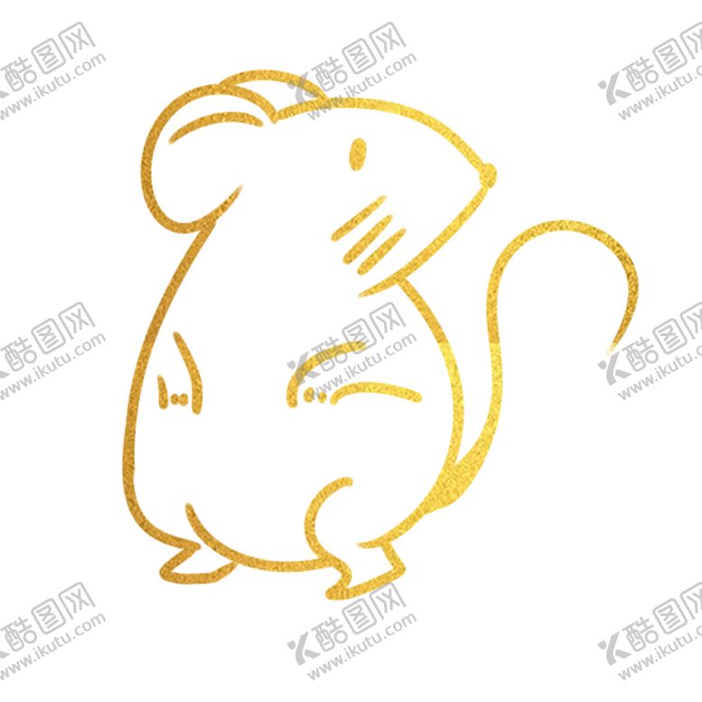 编号：35203510031151402206【酷图网】源文件下载-金色老鼠可爱剪纸