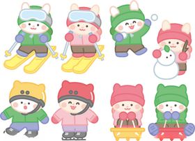 圣诞节可爱儿童卡通形象