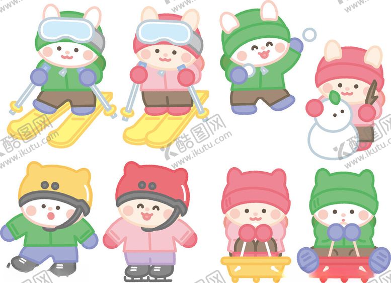 编号：81619610050236114258【酷图网】源文件下载-可爱冬日儿童卡通形象