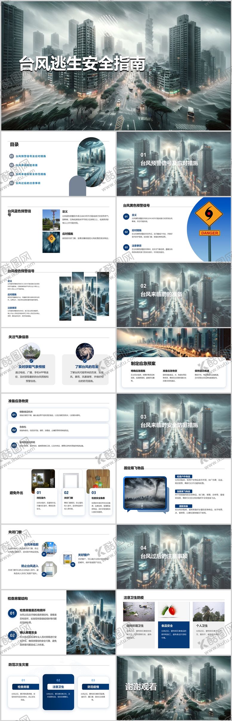 编号：37312409230430563995【酷图网】源文件下载-台风逃生安全指南PPT