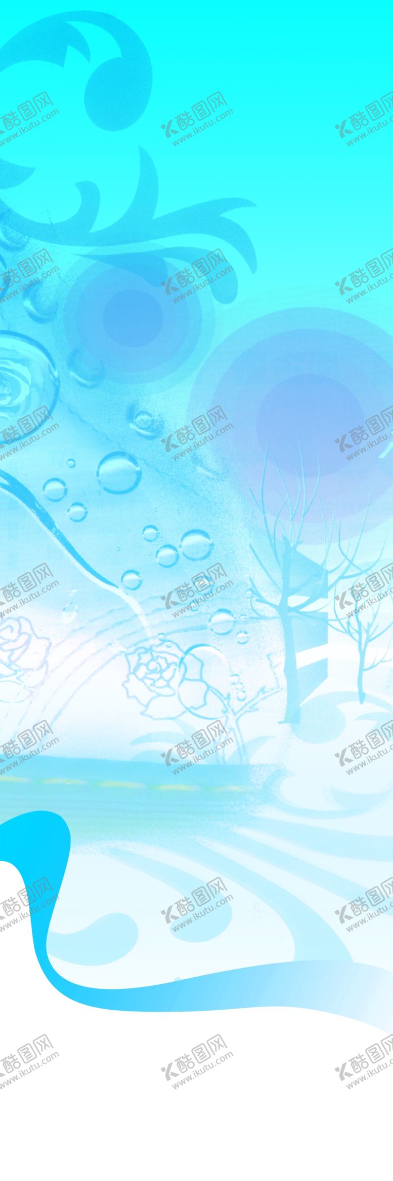 编号：83748706250736351564【酷图网】源文件下载-蓝色花色展架易拉宝海报清新