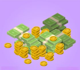立体现金和金币