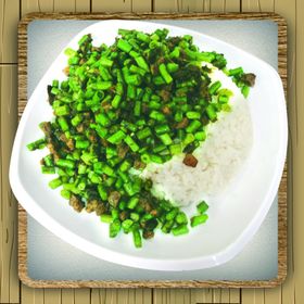 榄菜豆角盖饭