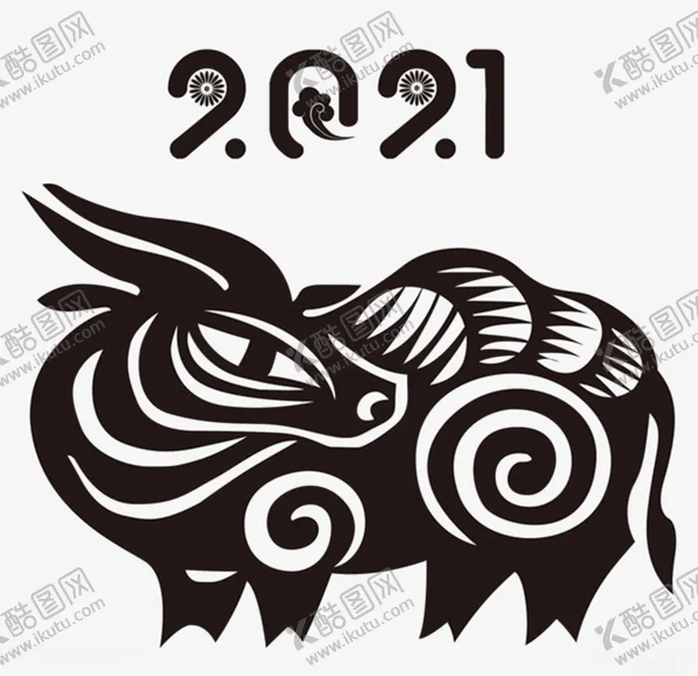 编号：36809606250610434813【酷图网】源文件下载-牛年剪纸素材