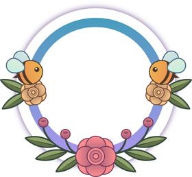花朵标签免抠图边框题栏png环留言框