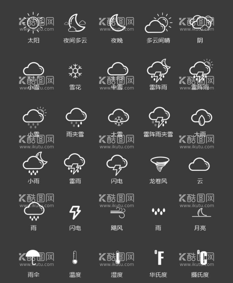 编号：70077012010333188306【酷图网】源文件下载-天气图标