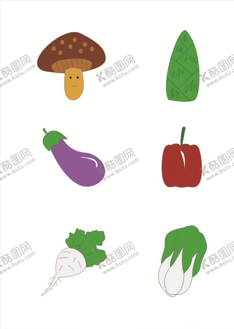 编号：46619509241415029319【酷图网】源文件下载-手绘卡通可爱蔬菜