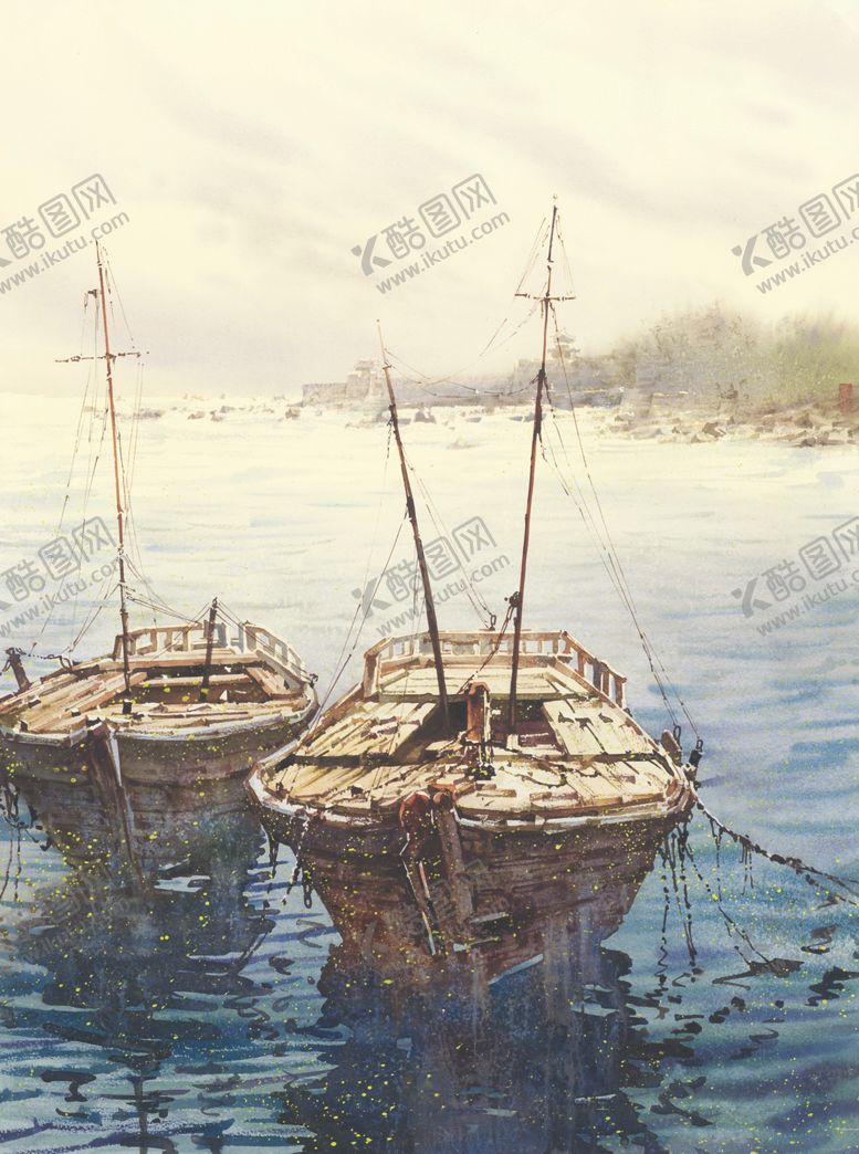 编号：44260407122306023001【酷图网】源文件下载-董克诚水彩画高清风景手绘