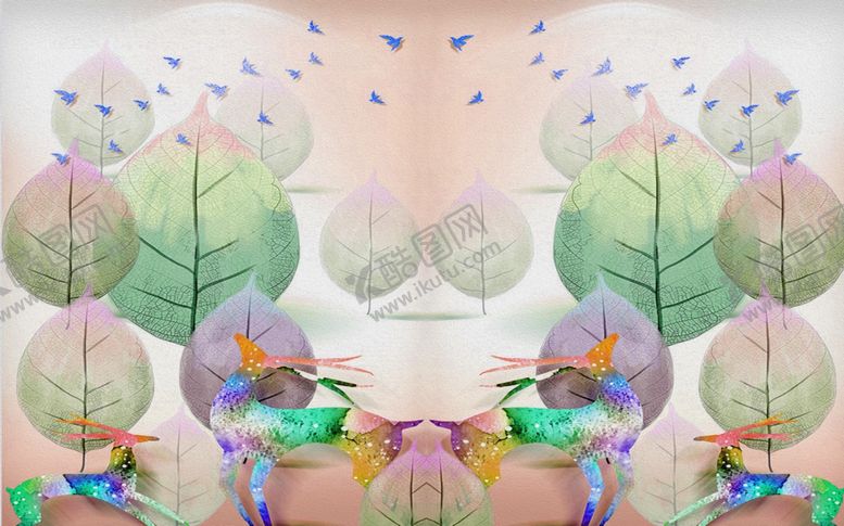 编号：98928710300044011373【酷图网】源文件下载-文艺北欧背景墙