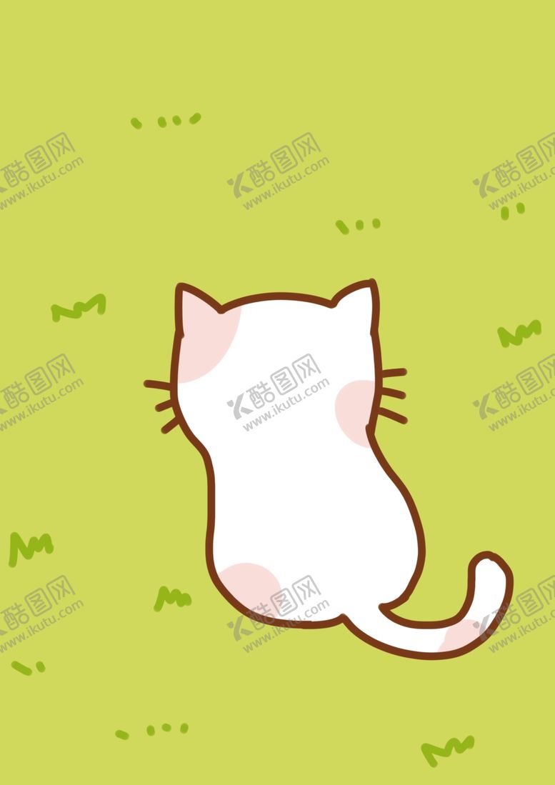 编号：72760609190417231654【酷图网】源文件下载-卡通猫背影可爱草地