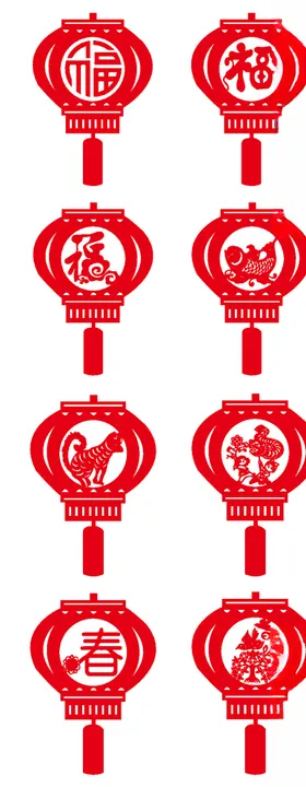 中国风节日剪纸画