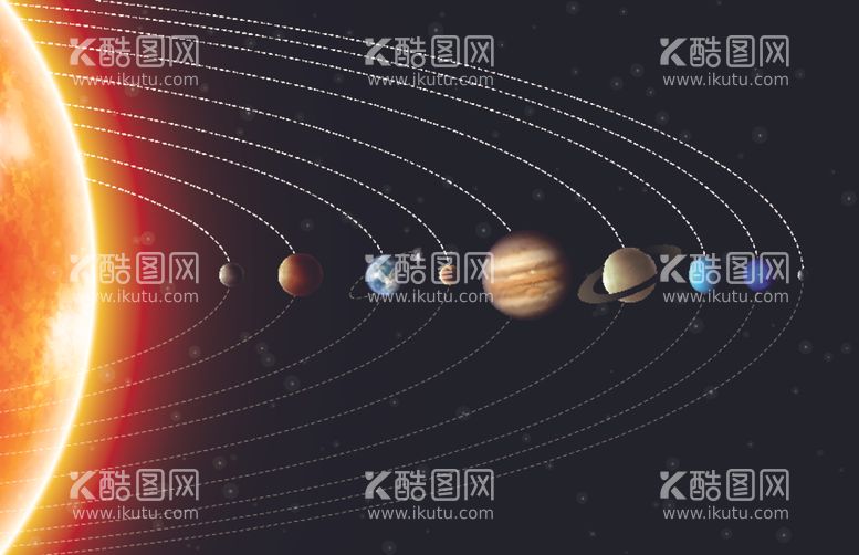 编号：58834003160425538442【酷图网】源文件下载-太阳系行星图太阳系