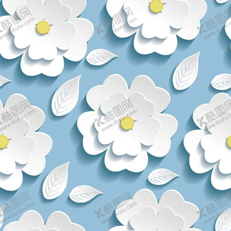 编号：94354610050619147666【酷图网】源文件下载-白色立体花