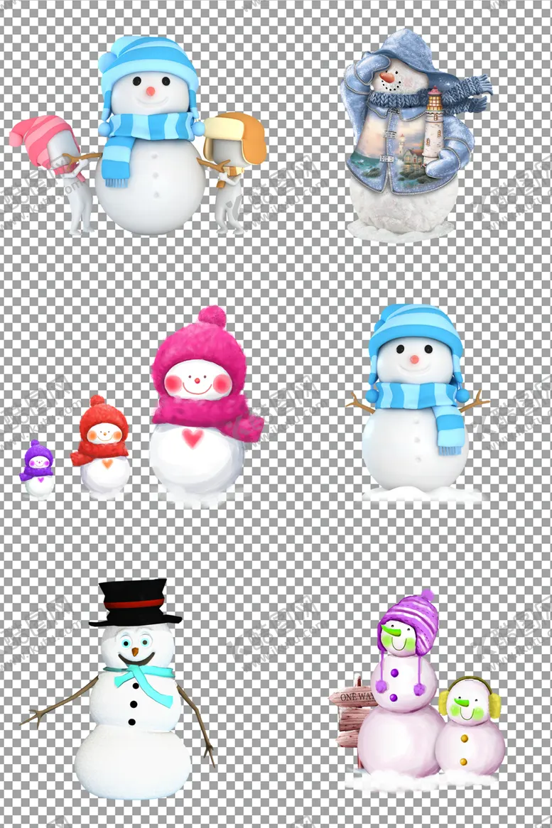 编号：68420505102152294775【酷图网】源文件下载-戴帽子的小雪人