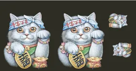 招财猫印花大牌数码素材背景设计其他