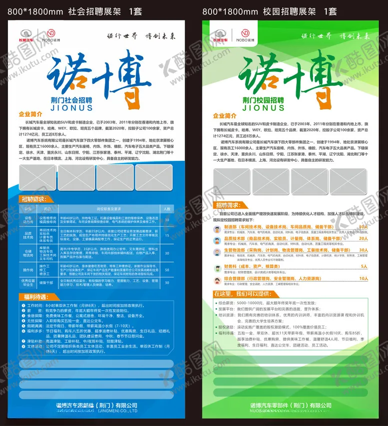 编号：63247101171616364105【酷图网】源文件下载-诺博招聘展架