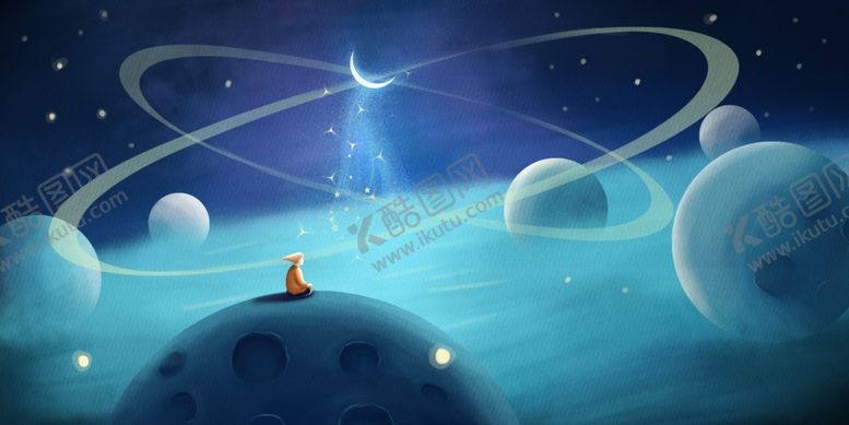 编号：45563109291927554521【酷图网】源文件下载-星球宇航员插画卡通背景素材