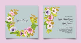 花卉婚礼请柬设计模板