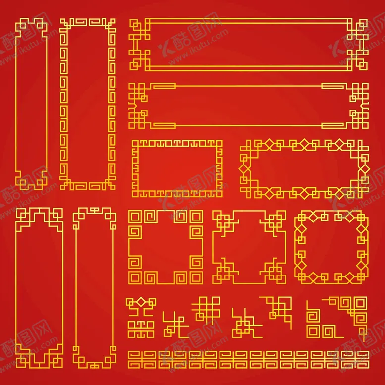 编号：56012709210509147628【酷图网】源文件下载-中国红传统东方装饰框矢量边框