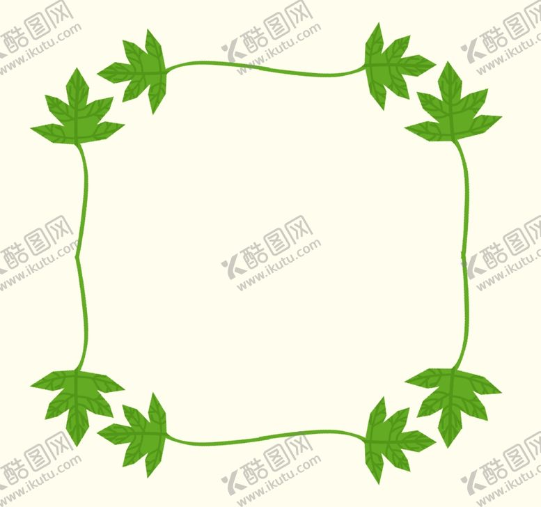 编号：78898709160114469434【酷图网】源文件下载-端午节艾草绿色叶子植物装饰边框