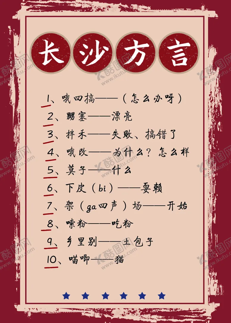 编号：10076710142051048572【酷图网】源文件下载-湖南长沙方言