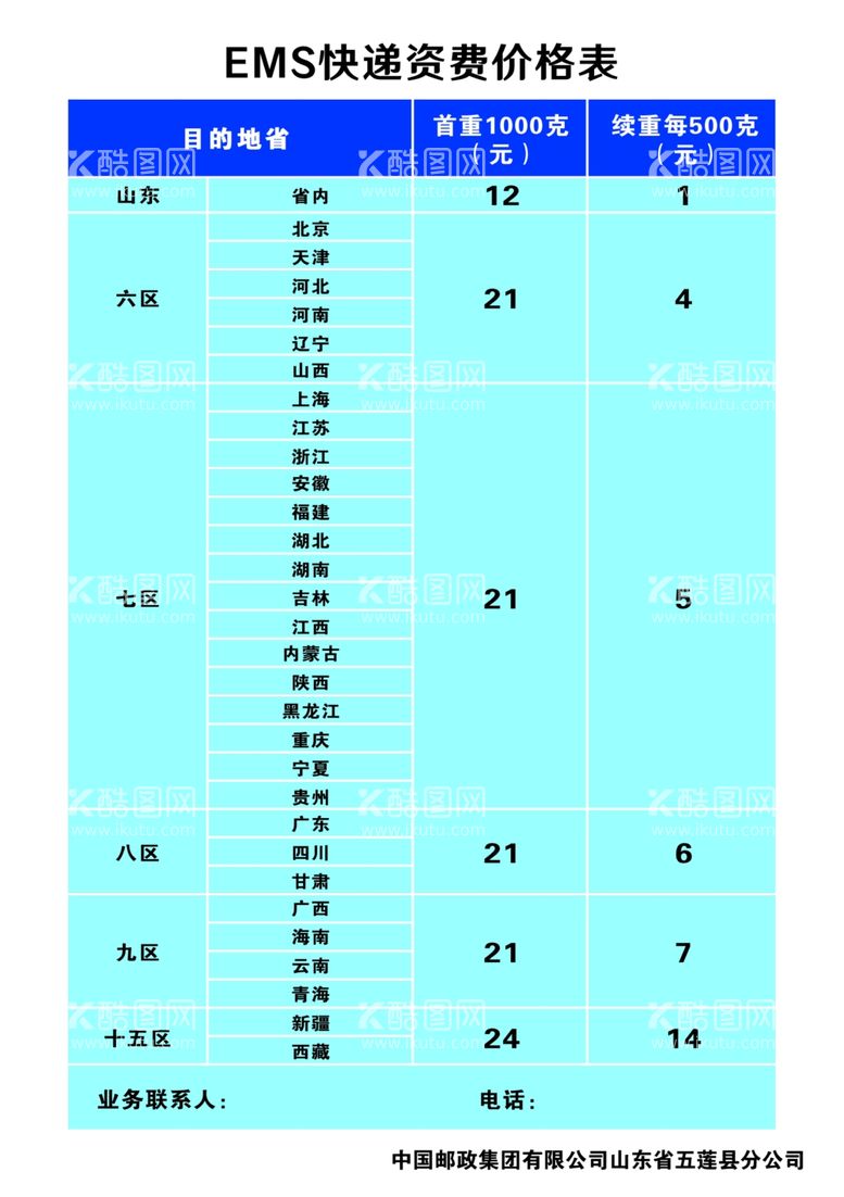 编号：96457811281514475042【酷图网】源文件下载-邮政EMS资费