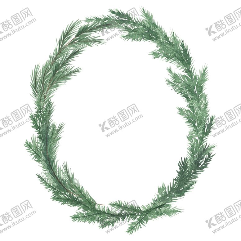 编号：78619410091629096655【酷图网】源文件下载-小清新水彩花圈图案