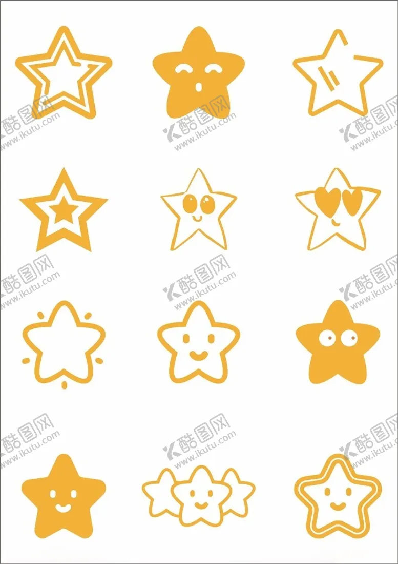 编号：32904502102336495942【酷图网】源文件下载-卡通五角星
