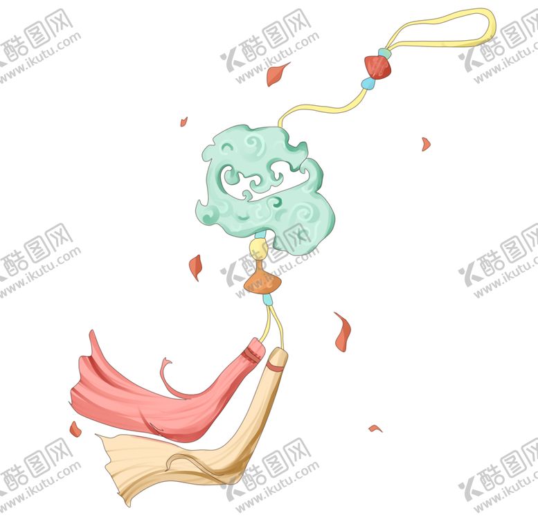 编号：26619907061213097941【酷图网】源文件下载-玉佩古风水墨水彩意境合成素材