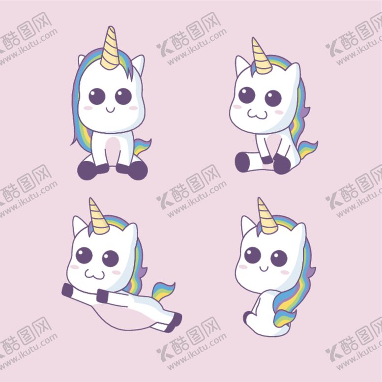 编号：74506902071846425449【酷图网】源文件下载-独角兽卡通图案服装印花图片