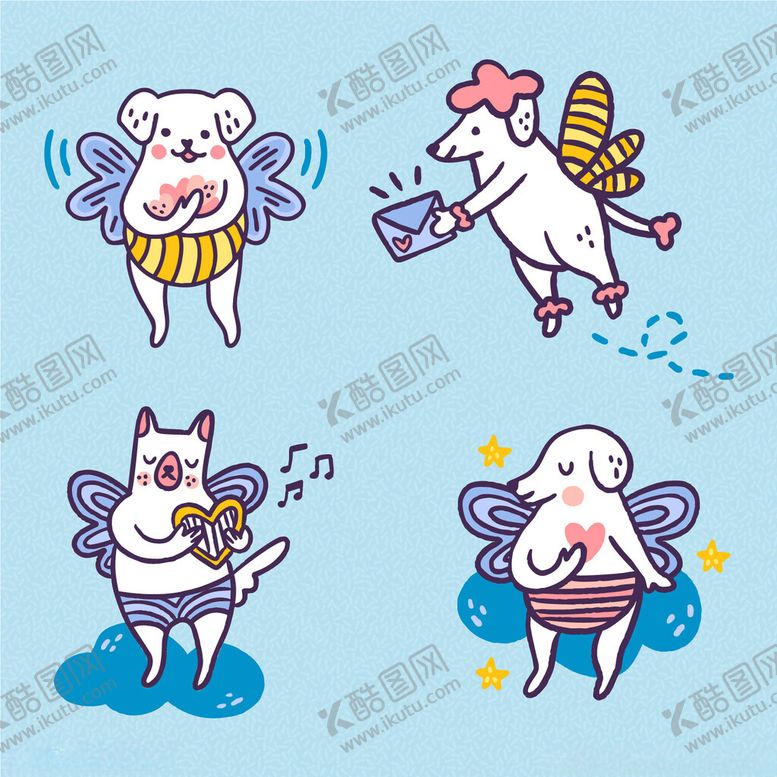 编号：50020402270905398097【酷图网】源文件下载-可爱小精灵手绘插画元素