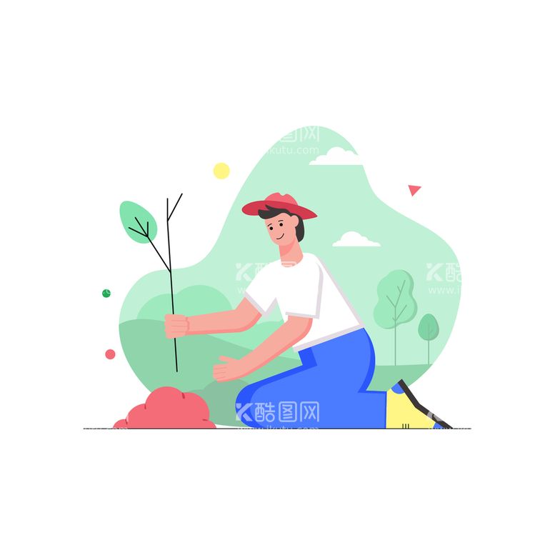 编号：69738211131626571026【酷图网】源文件下载-植树节插画