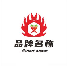 品牌LOGO湘菜火图标火辣椒火锅标志