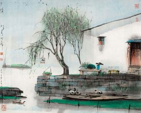 中式山水风景画