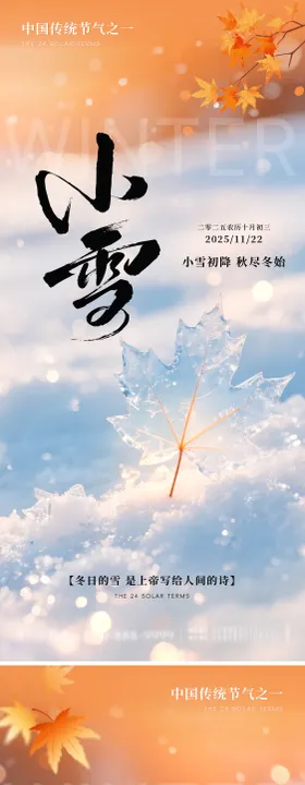 地产小雪意境系列海报