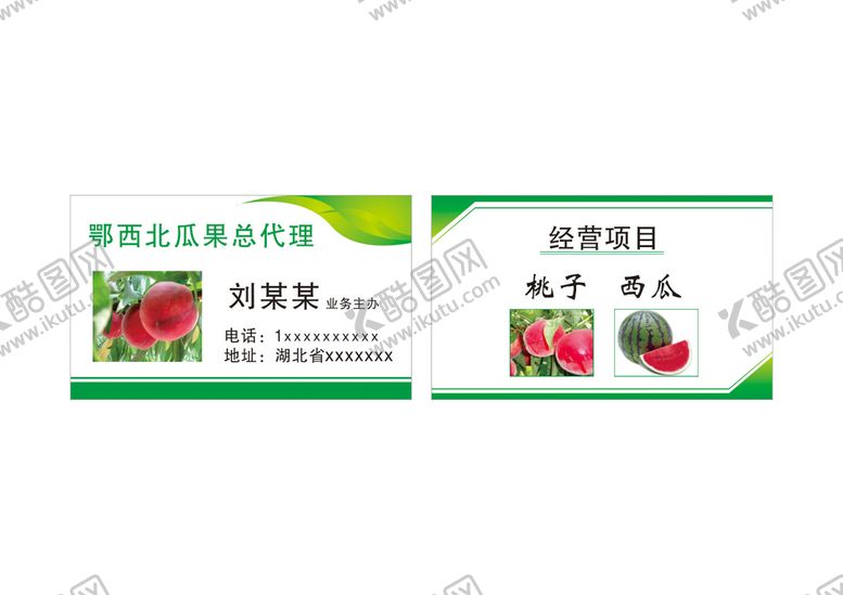 编号：03216910120108311783【酷图网】源文件下载-瓜果销售名片
