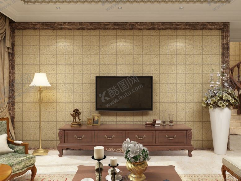 编号：76198104031318066288【酷图网】源文件下载-现代中式风客厅家居场景