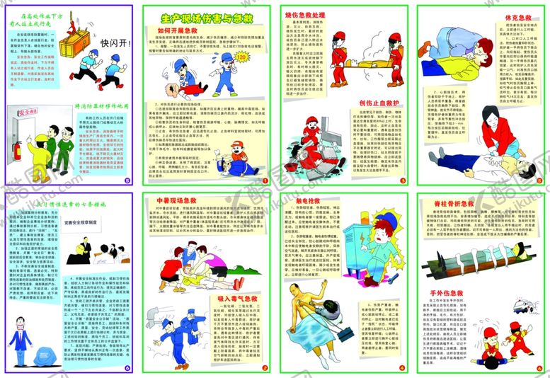 编号：95019109160254184645【酷图网】源文件下载-现场急救工地安全安全知识漫