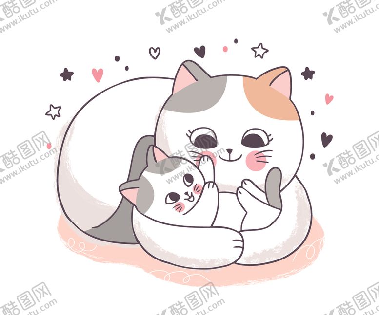 编号：94074310112016587603【酷图网】源文件下载-呆萌可爱小猫咪插画