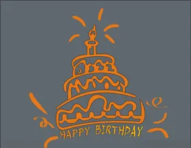 蛋糕矢量图CDRX4生日快乐