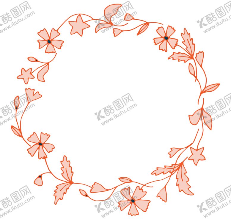 编号：53201109092329476590【酷图网】源文件下载-手绘花环边框