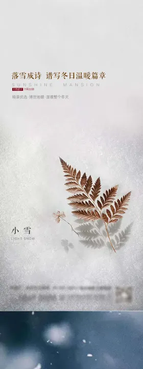 小雪海报花地二十四节气