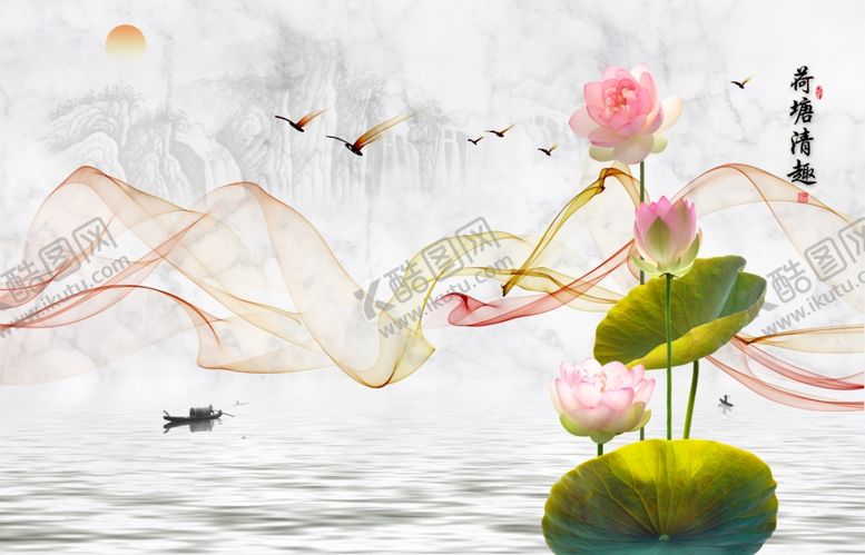 编号：81237010291521028678【酷图网】源文件下载-荷花背景墙