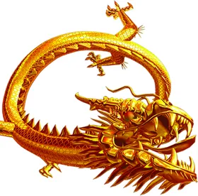 金龙素材免扣色双戏珠