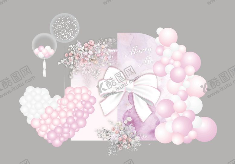 编号：47300709080257222127【酷图网】源文件下载-粉色心型造型求婚表白订婚宴婚礼派对