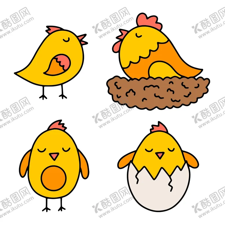 编号：31079410100411127329【酷图网】源文件下载-卡通小鸡
