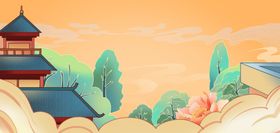 古风楼阁山林美景图