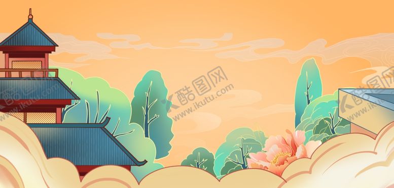 编号：42166304081624345666【酷图网】源文件下载-古风楼阁山林美景图