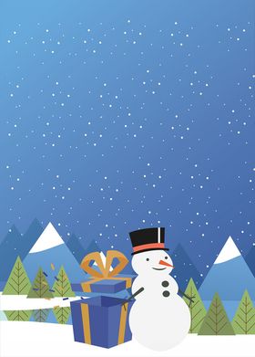 雪人插画素材
